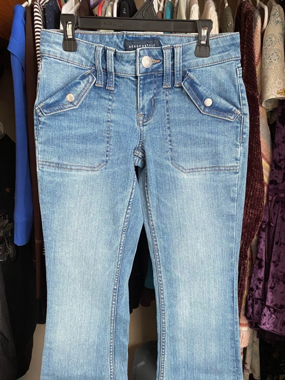 Aeropostale Low-Rise Flare Flap Pocket Jean Size 00 Regular